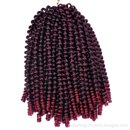 Factory Price Crochet Braid Curly Twist Hair Synthetic Fluffy Hair Extension Spring Twist Hair